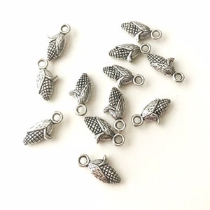 10 or 20 Silver Corn Charm