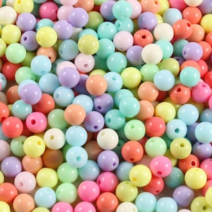 Mixed Pastel Beads-Acrylic Bubblegum Beads- 8mm Gumball Beads