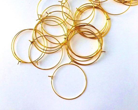 Earring Hoops Finding-35mm Gold Plated Hoop Earrings for Jewelry Making-diy  Beading Hoops-wholesale-bulk-hypoallergenic 