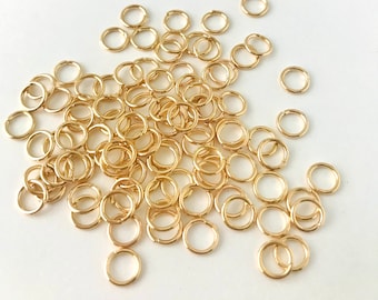 6mm Gold Plated Open Jump Rings For Jewelry Making 100 pcs