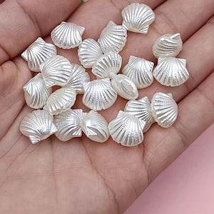 Pearl Seashell Beads,Acrylic Mermaid Shell Beads 13mm
