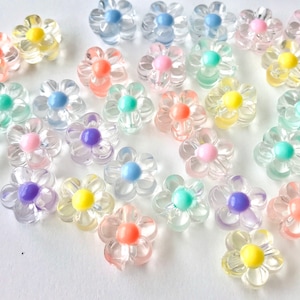12mm Transparent Acrylic Flower Beads: DIY Jewelry Making