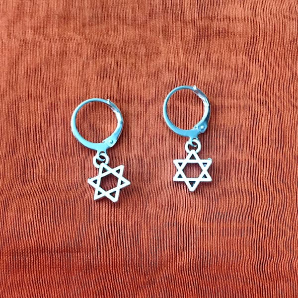 Star Of David Earrings,Jewish Star Earrings,Minimalist Earrings Gift For Her