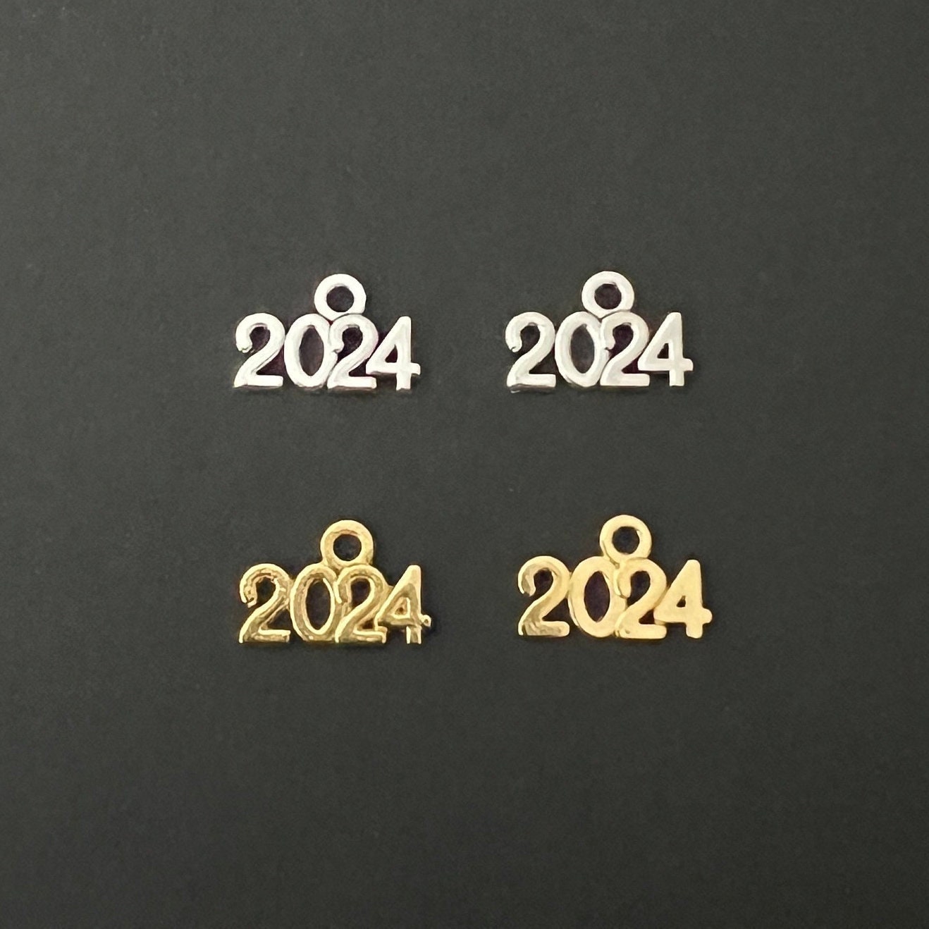 2024 YEAR 24 NUMBER CHARMS GOLD / SILVER ANNIVERSARY GRADUATION