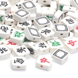 MahJong Polymer Clay Beads For Bracelet,Handmade Jewelry Beads
