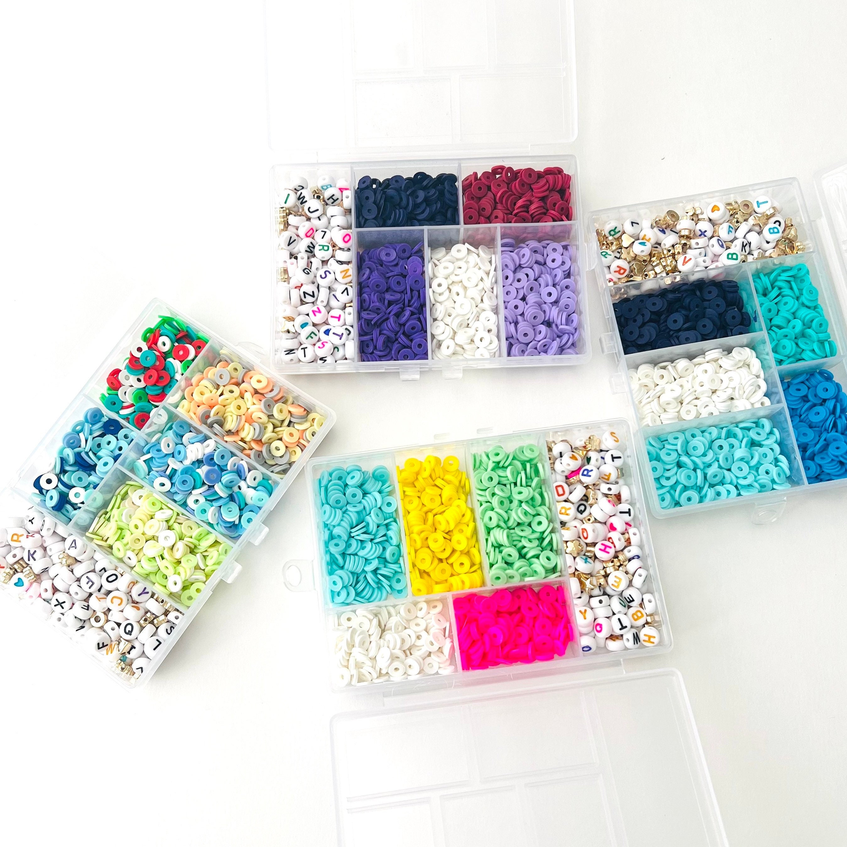 Diy Acrylic Beading Kit Cute Colorful Beads Bracelet Making - Temu