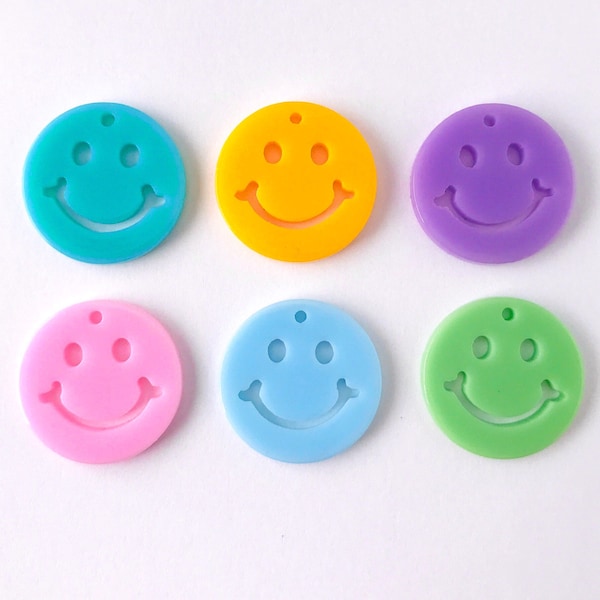 New Large Smiley Charm,Acrylic Smile Face Pendant 20MM