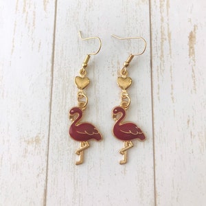 Flamingo Earrings,Summer Earrings,Tropical-Statement-Flamingo Jewelry