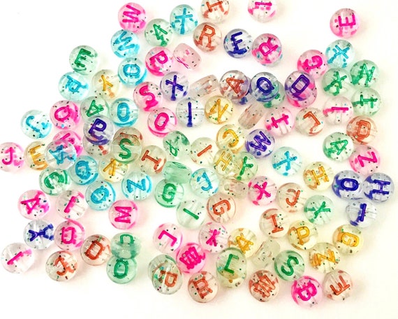 Glitter Alphabet Letter Beads in 2023  Letter beads, Lettering, Lettering  alphabet
