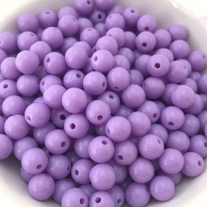 8mm Purple Bubblegum Beads-Acrylic Loose Beads-Gumball Beads-Round Plastic Beads