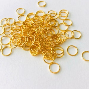 8mm Open Jump Rings Gold Plated For Jewelry Making-100 pcs