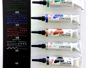 ROSA Talent 106-110 acrílico Cerne Relief OUTLINER para proyecto de bricolaje VITRAIL 20ml Pinturas Arte en vidrio y decoración sobre cerámica Plástico Metal Tela