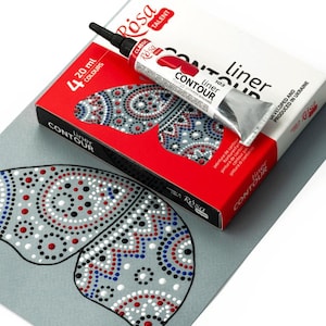 ROSA Talent Set Acrylic Cerne Relief OUTLINER for VITRAIL diy project 20ml Paints Glass and Decor on Ceramic Plastic Metal Fabric
