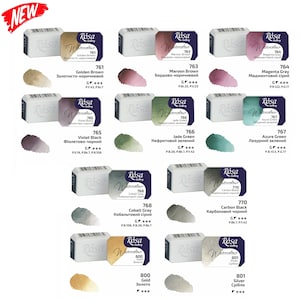 WATERCOLOR Cuvettes Watercolor art paint full pans 2,5 ml artist paints selection make your set ROSA made in UKRAINE high quality image 10