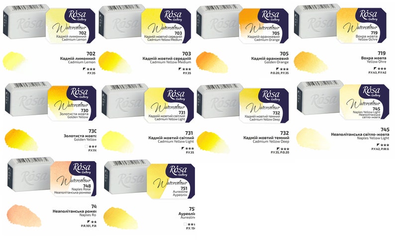 WATERCOLOR Cuvettes Watercolor art paint full pans 2,5 ml artist paints selection make your set ROSA made in UKRAINE high quality image 6