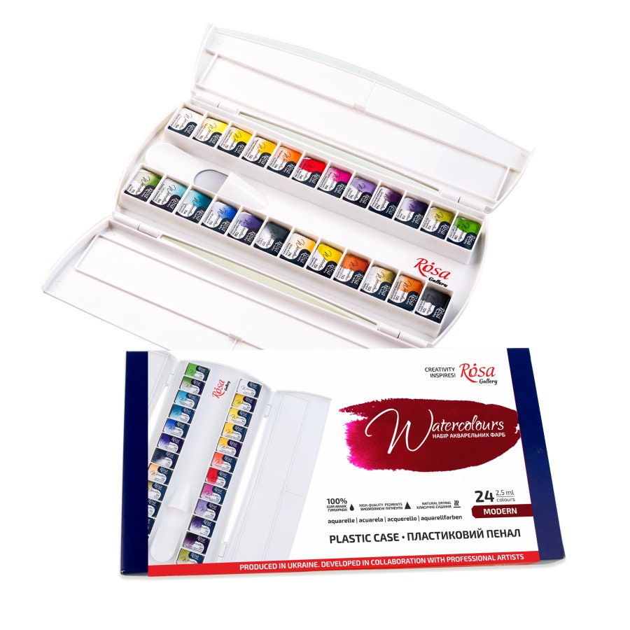 WATERCOLOR Set Professional Watercolors 2.5 Ml Full Pans 14 Colors