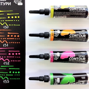 ROSA Talent 130-133 acrylic Cerne Relief OUTLINER for VITRAIL diy project 20ml Paints Glass art and Decor on Ceramic Plastic Metal Fabric