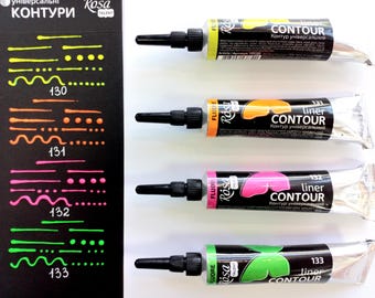 ROSA Talent 130-133 acrílico Cerne Relief OUTLINER para proyecto de bricolaje VITRAIL 20ml Pinturas Arte en vidrio y decoración sobre cerámica Plástico Metal Tela