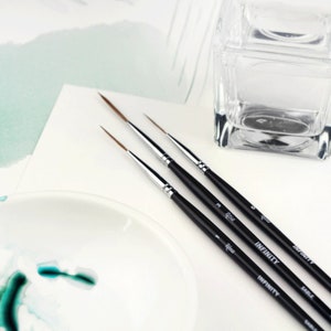 WATERCOLOR paint sable liner BRUSH artist make own set brushes made in UKRAINE extra fine high quality Rosa Infinity