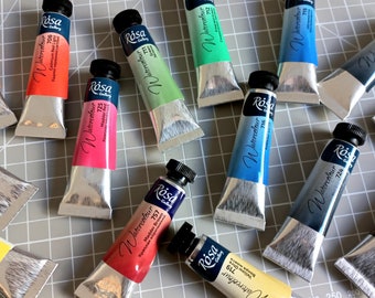WATERCOLOR Tube Watercolor art paint full pans 10 ml artist paints selection make your set ROSA made in UKRAINE high quality art supplies