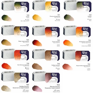 WATERCOLOR Cuvettes Watercolor art paint full pans 2,5 ml artist paints selection make your set ROSA made in UKRAINE high quality image 4