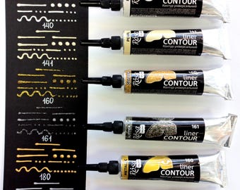 ROSA Talent 140-181 acrílico Cerne Relief OUTLINER para proyecto de bricolaje VITRAIL 20ml Pinturas Arte en vidrio y decoración sobre cerámica Plástico Metal Tela