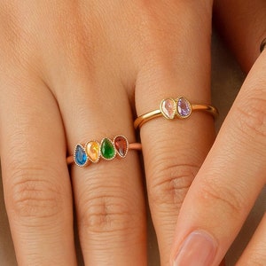 Mothers Ring - 2,3,4,5 Birth Stones Ring for Mom - Birthstone Jewelry - Family Birthstone Ring - Personalized Gift for Mom - Rings for Women
