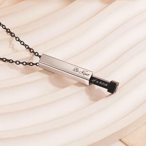 Hidden Message Necklace - Engraved Scerct Message Necklace - Best Friend Gift - Personalized Bar Necklace - Funny Gifts - Gift for Her