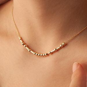 Custom Morse Code Necklace - Personalized Hidden Message Necklace - Morse Code Jewelry for Women - Custom Name Necklace - Best Friend Gift