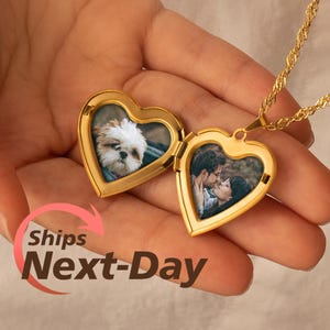 Heart Locket Necklace with Photo - Vintage Locket Photo Necklace - Memorial Gift - Personalized Gift for Her - Gift for Mom - Best Friend