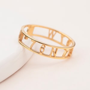 Custom Roman Numerals Ring - Date Ring - Memorial Ring - Anniversary Gift for Him - Personalized Ring Men - Couple Ring Gift for Boyfriend