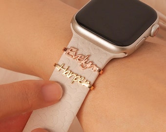 Personalized Apple Watch Name Charms - Smart Watch Name Tags - Custom Apple Watch Bands - Name Watch Bands - Watch Jewelry - Birthday Gifts
