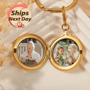 Locket Photo Gift for Grandma - Fmaily Photo Locket Keychain - Combine Birth Flower Keychain - Grandma Gift - Memorial Gift - Birthday Gift