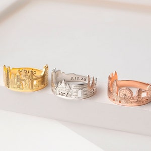 Cityscape Ring - Custom City Ring - Skyline Ring - Travel Ring - Personalized Gift for Best Friend - Graduation Gift For Her