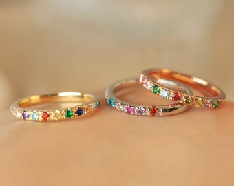 Personalized Birthstone Ring for Mom - Family Birthstone Ring - Stacking Ring - Custom Birthstone Ring - Birthstone Jewelry Gifts for Mom