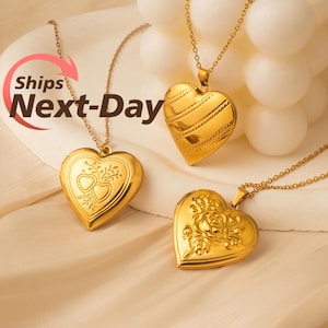 Heart Loket Charm Necklace - Heart Locket Necklace with Photo - Memorial Gift - Personalized Gift for Her - Photo Necklace Gift for Mom