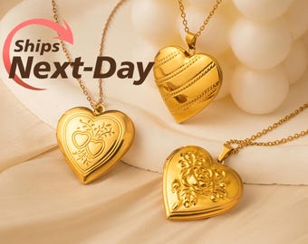 Heart Locket Necklace with Photo - Heart Pendant Necklace - Photo Locket Necklace - Memorial Jewelry - Mom Necklace - Gift for Her