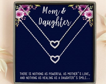 Mother Daughter Necklace - Personalized Necklace Set for Mom and Daughter - Gifts For Mom From Daughter - Mothers Day Necklace for Mom