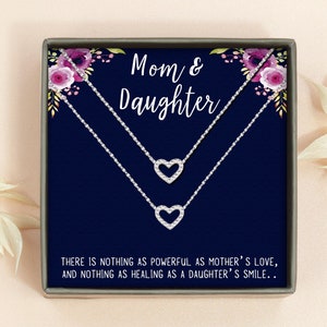 Mother Daughter Necklace - Personalized Necklace Set for Mom and Daughter - Gifts For Mom From Daughter - Mothers Day Necklace for Mom