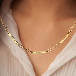Custom Kids Name Necklace - Mothers Necklace - Engraved Name Necklace - Family Necklace for Mom - Personalized Gift - Multiple Name Necklace