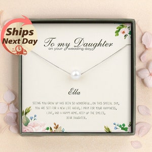 Wedding Gift for Bride from Mom, Bride Gift from Mom, Daughter Gift on Wedding Day, Wedding Gift for Daughter,Sterling Silver Pearl Necklace