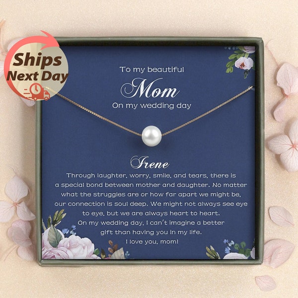 Mother of the Bride Gift - Wedding Day Gift for Mom - Gifts for Mom from Daughter on Wedding Day -Custom Mom Jewelry from Bride-Wedding Gift