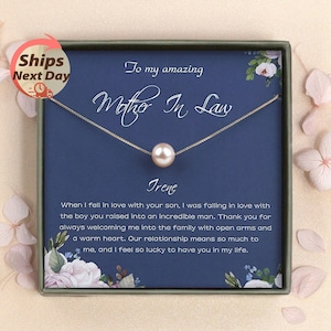 Mother In Law Necklace Gift - Custom Birthday Wedding Day Gifts for Mom in law - Mothers Day Gifts for Mom in law from Bride Daughter in Law