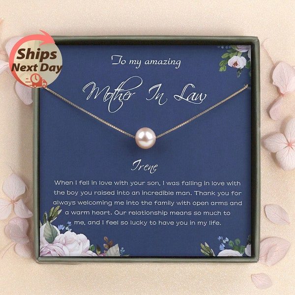 Mother In Law Necklace Gift - Custom Wedding Day Gifts for Mom in law -Personalized Necklace Gifts for Mom in law from Bride Daughter in Law