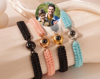 Custom Photo Projection Bracelet - Photo Bracelet for Him - Personalized Memorial Photo Bracelet for Men - Fathers Day Gifts For Dad
