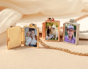 Family Photo Necklace - Locket Necklace With Photo - Personalised Photo Necklace - Photo Locket Necklace -Memorial Jewelry-Mothers Day Gifts