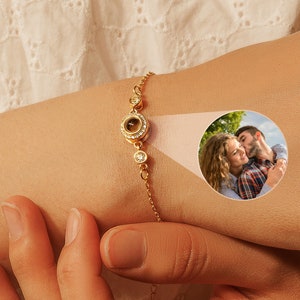 Custom Photo Projection Bracelet - Braided Rope Photo Bracelet- Couple Bracelet - Memorial Bracelet - Personalized Gift for Her -Anniversary