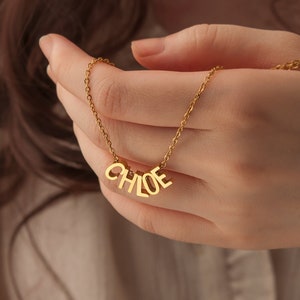 Personalized Initial Name Necklace - Initial Necklace - Letter Necklace - Gold Name Jewelry - Charm Necklaces - Custom Necklace for Mom
