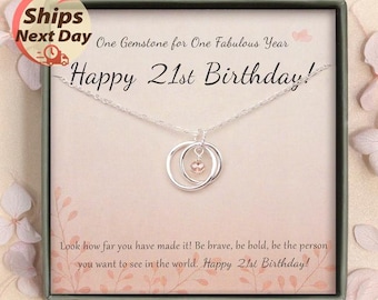 21th Birthday Gifts for Girls - Birthday Gift for Daughter - Sterling Silver Pendant Necklace for Girl Gift - Jewelry for 21st Birthday Girl