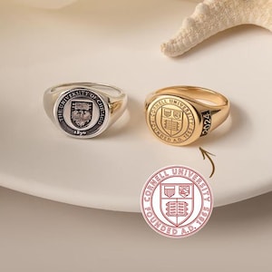 Class Ring - Custom Signet Ring - College Graduation Ring - College Ring for Him - Personalized School Ring - Signet Graduation Ring Gifts